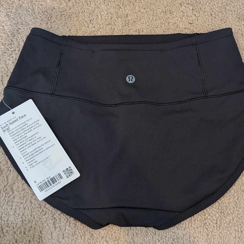 Lululemon Athletica Black Athletic Shorts with Curved Hem